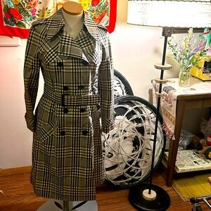 Vintage London Fog plaid trench rain coat 10